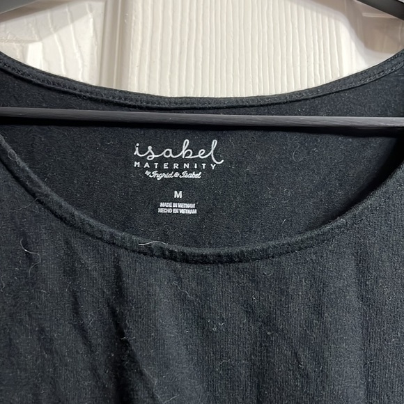 Black maternity t shirt tie detail on sleeves - Picture 2 of 2